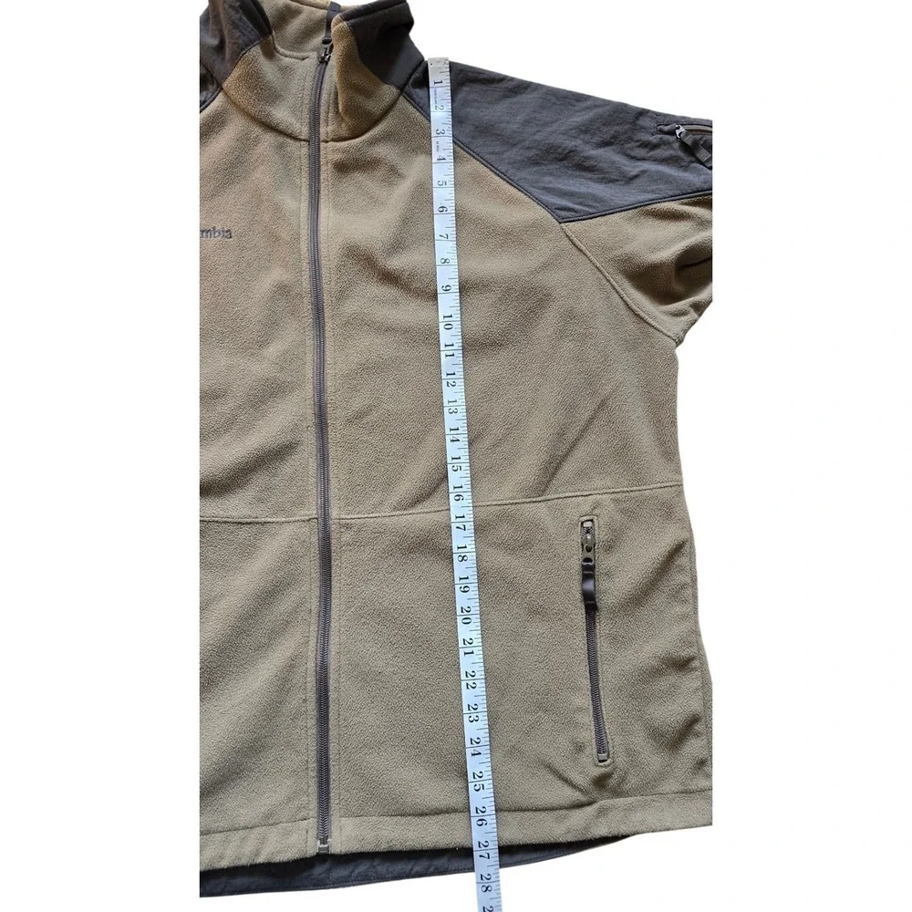 Columbia Mens Full‎ Zip Fleece Jacket Gray Colorblock Outdoor Coat Size Large